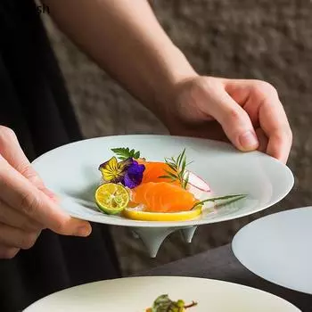 Тарелка с фруктами High Foot Hotel Restaurant Основное блюдо Салат Десертная тарелка Творческий дом Керамическая обеденная тарелка Стейк Тарелка Посуда