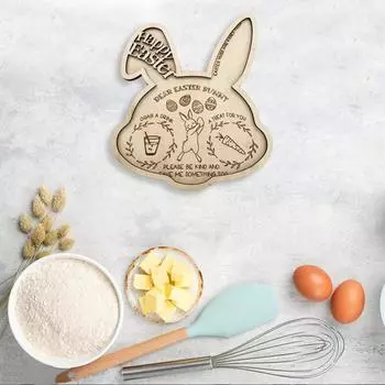 Тарелка с кроликом, толстый деревянный поднос с пасхальным кроликом, весенняя праздничная пасхальная атмосфера, украшение дома, посуда 25cm A