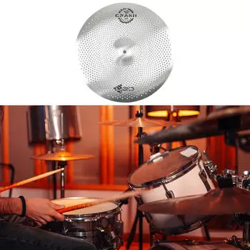 Тарелка с низкой громкостью, тихая тарелка, практика барабанщика, тарелка, беззвучный режим для начинающих 16inch