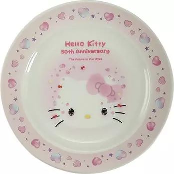 Тарелка с персонажами Sanrio, диаметр 20 см, подставка для тарелок Hello Kitty в честь 50-летия, сделано в Японии, Yamaka Shoten hk151-330 розовый