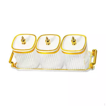 Тарелка с сухофруктами, сервировочный поднос для закусок, многофункциональная разделенная тарелка, блюдо для конфет с крышкой 3 grids