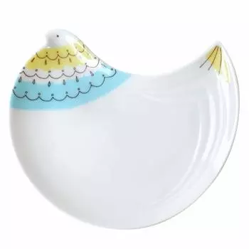 Тарелка сервировочная Kutani Ware Harektani 16 см в коробке, традиционная японская тарелка для сервировки в нежных пастельных тонах, желтая, трехслойная, ручной работы, трехсторонняя жёлтый