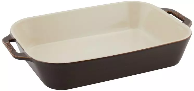 Тарелка staub, антикварная серая, 34 шт., керамическая, для запекания, подходит для использования в духовке, микроволновой печи, японская тарелка прямоугольная, 24 см [Авторизованный продукт] 40511-888