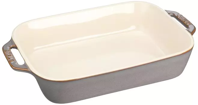 Тарелка staub Antique Grey 27 x Керамическая форма для запекания, безопасная для использования в духовке и микроволновой печи, японская тарелка Прямоугольная 20 см [Авторизованный продукт] 40511-884
