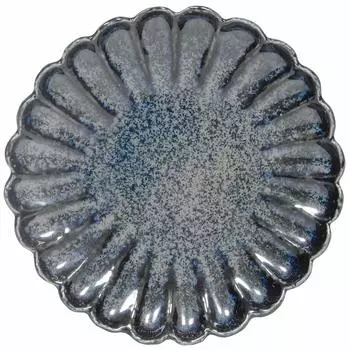 Тарелка TAMAKI, цветочная тарелка, с возможностью смены печи, темно-синяя, диаметр 17,0 x глубина 17,0 x высота 2,5 см, можно использовать в микроволновой печи и мыть в посудомоечной машине T-931028