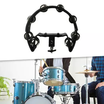 Тарелки Hi Hat Бубен Ручные ударные аксессуары Многофункциональный колокольчик-погремушка для чёрный