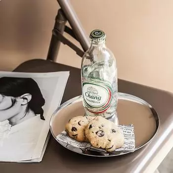 Тарелки из нержавеющей стали, серебряные тарелки для хранения, сервировочные блюда, круглые кухонные украшения, поднос для духов 20cm серебряный