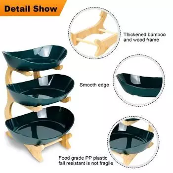 Тарелки Столовая посуда Кухонная фруктовница с полами Роскошные сервировочные тарелки для закусок Подносы для десертов Деревянная столовая посуда Тарелки