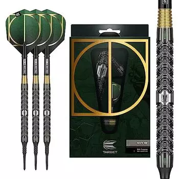 Target Darts Cult 11 21G 90% Tungsten Soft Tip Darts Set, Black, Green and Gold (CULTSOFT)