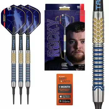 TARGET Darts JOSH ROCK G1 SOFT TIP Tungsten 20G Pixel Dart Player Edition Black Pixel Chip Rock DARTS, 90% Darts, Chip, Set, Darts, (Джош G1)