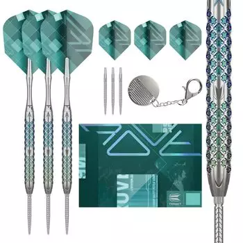 TARGET Darts Rove Steel Tip Swiss Point Tungsten Darts Barrel Steel Tip Darts Green Silver Professional Dart Set with Swiss Points Tools Darts, 90%