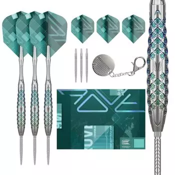 TARGET Darts Rove Steel Tip Swiss Point Tungsten Darts Barrel Steel Tip Darts Green Silver Professional Darts Tools with Swiss Points Darts, 90%