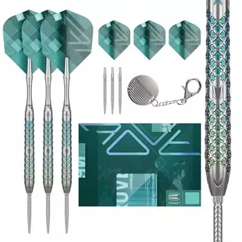 TARGET Darts Rove Steel Tip Swiss Point Tungsten Darts Barrel Steel Tip Darts Green Silver Professional Darts Tools with Swiss Points Darts, 90%