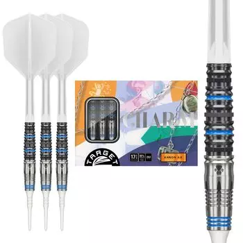 Target Japan CHARM KANON 2BA SOFT TIP DARTS Вольфрам 2BA Мягкий наконечник дротика CHARM KANON Shape Flights and 2BA White Pixel Chip 4.0 90% 17.5G 90% K-Flex серебряный