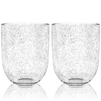 TarHong Bubble DOF Glass 450 мл набор из 2 прозрачных стаканов, небьющийся пластик, можно мыть в посудомоечной машине, стильный, милый, легкий, для кемпинга на открытом воздухе PBWDF155BDCL-2S