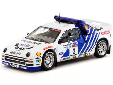 Tarmac scale Ford RS200 Lombard 1986 RAC Rally Berglund 1/64 #2 S. Blomqvist/B.