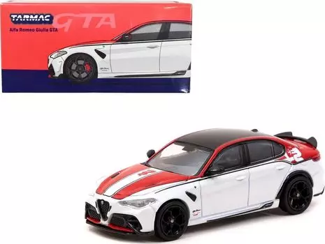 TARMAC WORKS Alfa Romeo Giulia GTA TARMAC WORKS GIULIA Мини-автомобиль 1/64 Белый/Красный [Предмет] белый
