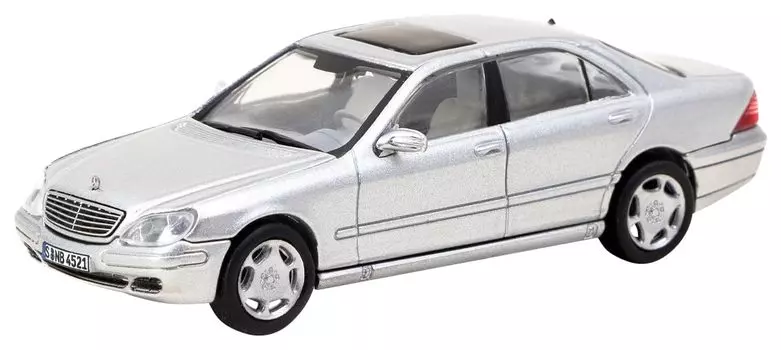 TARMACWORKS Brilliant Silver Metallic Finished Product 1/64 Mercedes-Benz S-Class T64G-072-SL