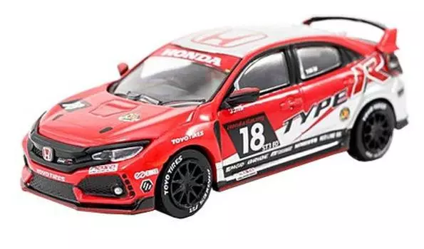 TARMACWORKS Honda Civic Type R FK8 NASA 25 часов Тандерхилла Завершенный продукт 1/64 #18