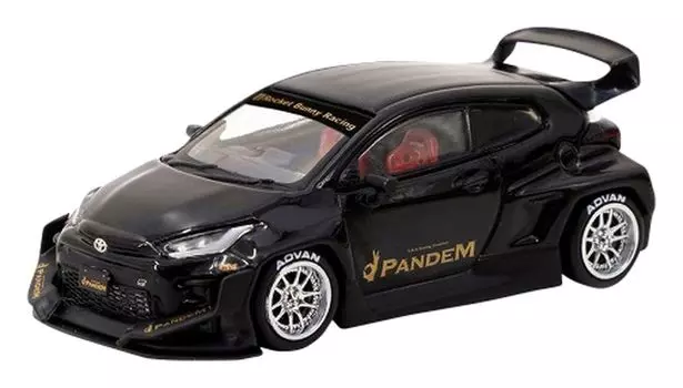 TARMACWORKS Pandem Toyota GR Yaris Black Завершенный продукт 1/64 T64R-080-BK