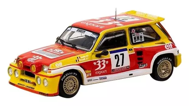 TARMACWORKS Renault 5 MAXI Turbo Tour de Corse Rallye de France 1985 Дидье Окчелли Готовый продукт 1/64 — Auriol/Bernard T64-TL061-85TDC27