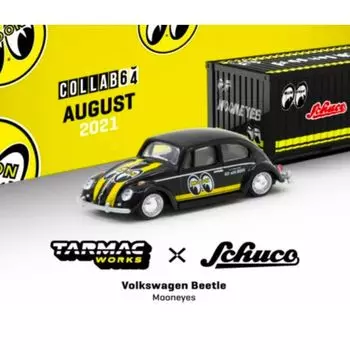 TARMACWORKS Schuco Volkswagen Beetle Mooneyes with Container Completed Product 1/64 T64S-006-ME2