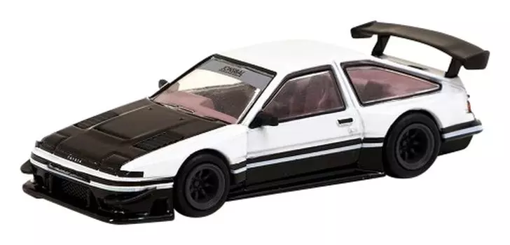 TARMACWORKS Toyota Sprinter Trueno AE86 Widebody by Jon Sibal Finished Product 1/64 White/Black T64G-060-WB