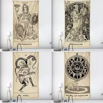 Таро Гадание Колдовство Спальня Гобелен Домашнее украшение Искусство Мандала Матрас Коврик для йоги 100x75cm