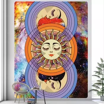 Таро Солнце и Луна гобелен Колдовство Декор гобелен Бохо Декор в стиле хиппи игровой коврик для спальни эстетический декор домашний декор 100X75CM