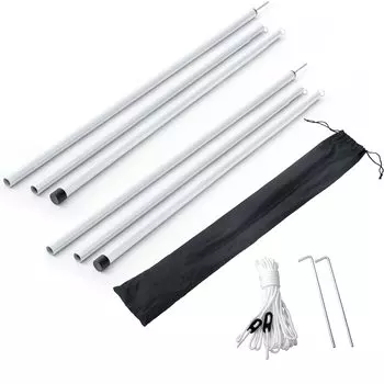 Tarp Pole Set of 2 3 Divisions 195cm Steel Storage Bag Telescopic Camping Tent Pole ENDLESS-BASE 44400011(77532)
