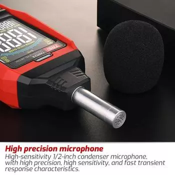 TASI TA652A 30 ~ 130 дБ Тестер шума в децибелах AC Взвешивание Промышленный детектор объема Цифровой TA652A красный черный