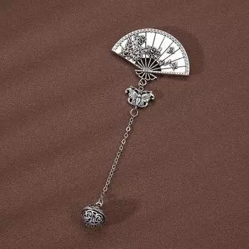 Tassel Button Bell Plum Blossom Brooch Fan-Shaped Pin Chinese Style Brooch Women s Accessories Pin