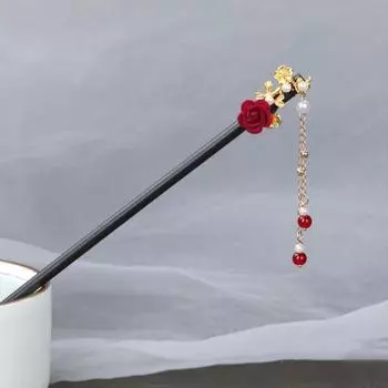 Tassel Cheongsam Hanfu Hair Sticks Wooden Hairpin Ancient Style Hairpin Chinese Style Headwear E