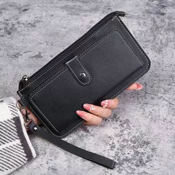 Tassel Clutch Buckle PU Leather Folding Coin Purse Ladies Wallet Women Clutch Handbag Card Holder