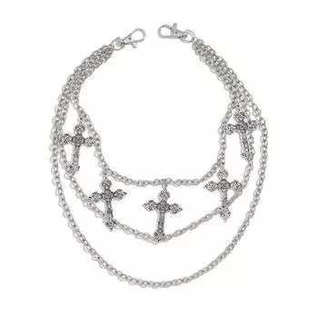 Tassel Cross Waist Chain Gothic Tassel Jeans Chain Goth Punk Belt Chain Jeans Style 1