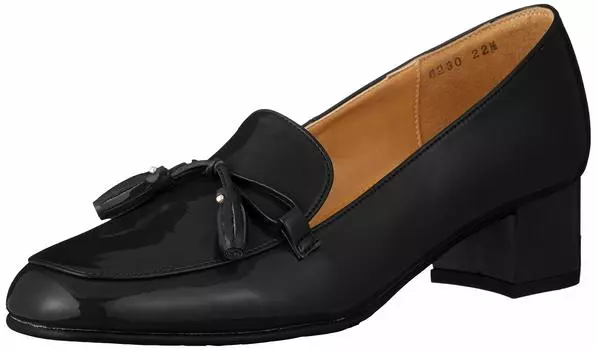 Tassel Motif All Weather Pumps 6230 Black Enamel 22 cm E [Macintosh Philosophy] Women s