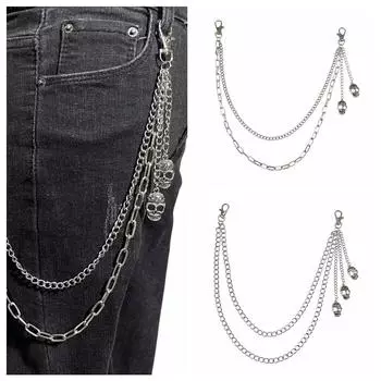 Tassel Punk Belt Chain Gothic Skull Pants Chain Personality Tassel Jeans Chain Steet B