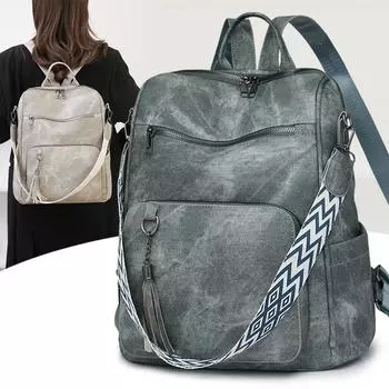 Tassel женский рюкзак большой емкости для поездок на работу ретро многоцелевая сумка через плечо хаки