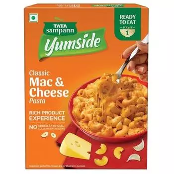 TATA Sampann Макароны быстрого приготовления Yumside Mac n Cheese, 285 г, готовые к употреблению продукты, время приготовления 60 секунд, БЕЗ добавления искусственных красителей и ароматизаторов, упаковка 1 шт.