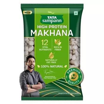 TATA Sampann Орехи лисы с высоким содержанием белка (Пхул Махана) 200 г с 12 жизненно важными питательными веществами, богатыми клетчаткой, естественным образом не содержащими жиры, рекомендованными шеф-поваром Ранвиром Браром