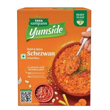Tata Sampann Yumside Schezwan Жареный рис | Смелый и пряный | Готов к употреблению | Подходит для 2 человек | Пакет из 1 | 330г 330g