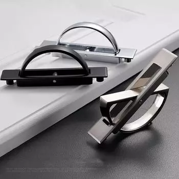 Скрытые дверные ручки Tatami из цинкового сплава, встраиваемые, для скрытого монтажа, напольные ручки для шкафов, яркие, хромированные, темные, мебельная фурнитура