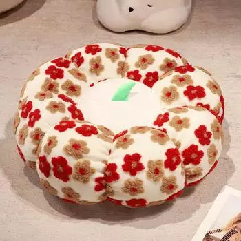 Татами Утолщенная Подушка для Сиденья Спальня Эркер Футон Подушка Цветок Тыквы Балкон Гостиная Напольная Подушка для Сиденья 45cm(0.7kg) красный