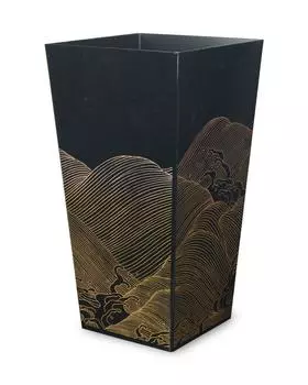 Tatsu Craft Makie Style Dust Box L Square Wave Black Trash Can Стильный кухонный гостиный маленький тонкий мусорный бак без крышки Dust Box Маленький японский стиль