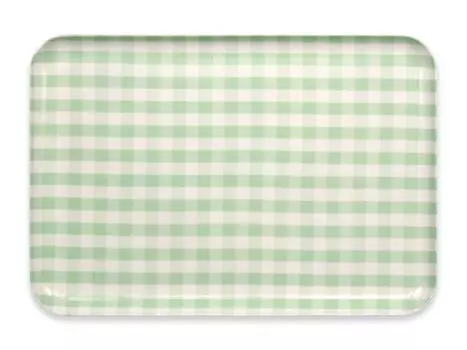 TATSU ST Luncheon Tray L Milky Check Green Dishwasher Safe Obon Stylish Plastic Large Small Large Deep Square Rectangular Western Style Japanese Style
