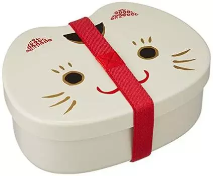 Tatsumiya 30360 Cat Face Bento Box, Size (W x D x H): Approx. 5.9 x 4.4 x 2.4 inches (15 x 11.2 x 6.1 cm)