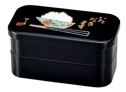 Tatsumiya Lunch Long Angle Two Tier Bento Itadakimasu Approximately 52607 Men s Size W18.2 D9.7 H9.5