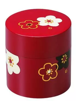 Tatsumiya Tea Caddy Small Chinese Pattern Plum Vermilion Small Chinese Pattern Plum 56501
