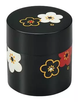 Tatsumiya Tea Caddy Small Chinese Pattern Plum Black Small Chinese Pattern Plum 56490