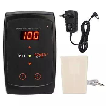 Tattoo Machine Panel Power Supply Foot Pedal Power Adapter Tattoo AccessoryEU Plug 100-240V EU Plug